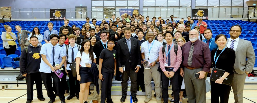 Astrophysicist Neil deGrasse Tyson addresses GEMS Dubai American Academy students